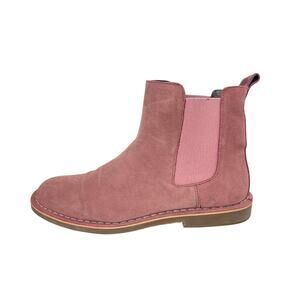 The Rail Women's Pink Faux Suede Slip On Round Toe Ankle Chelsea Boots Sz US 9.5